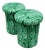 Mushroom Stools Upholstered in Faux Malachite Fabric For Sale