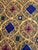 Gold Lattice Cotton Suzani With Blue Diamond Motifs For Sale - Image 10 of 10