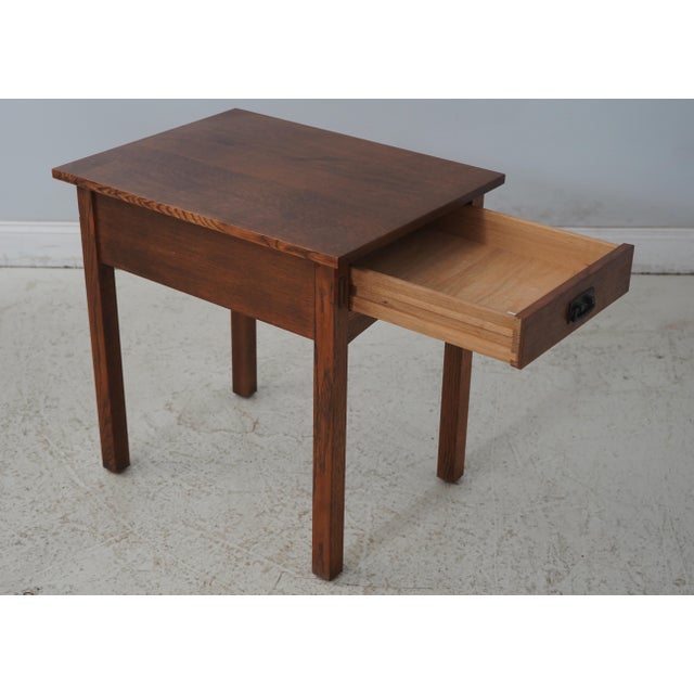 Arts & Crafts Stickley Mission Oak Arts & Crafts 1 Drawer End Table For Sale - Image 3 of 12