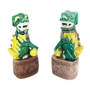 Ceramic Dogs, Early 1900s, Set of 2