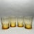 Vintage set of 4 MCM Libbey “Malibu Gold” juice glasses. They are a honey gold color with a ribbed lower body and swirl...