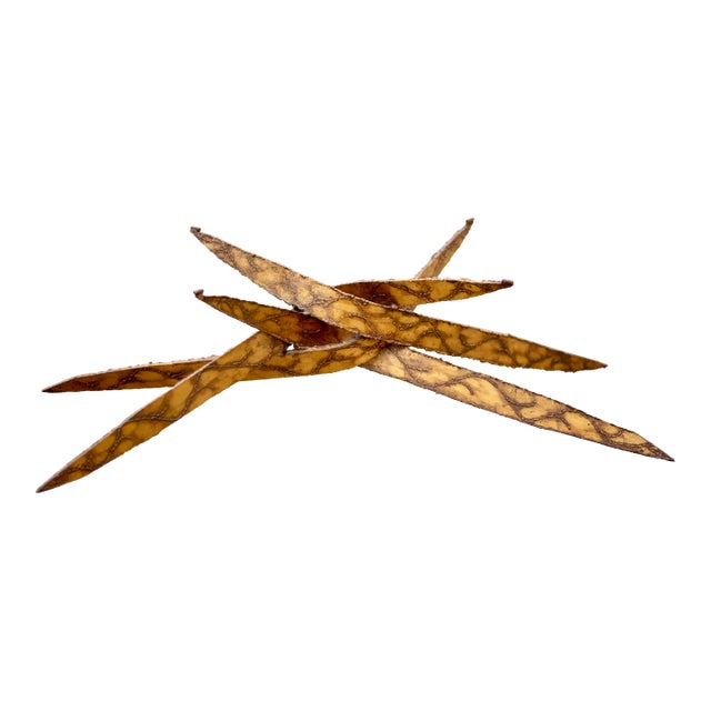 1960s Brutalist Torch Cut Steel Silas Seandel Style Coffee Table Base For Sale