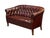 Swedish Chesterfield Sofa or Settee of Tufted Patinated Oxblood Leather For Sale - Image 12 of 15