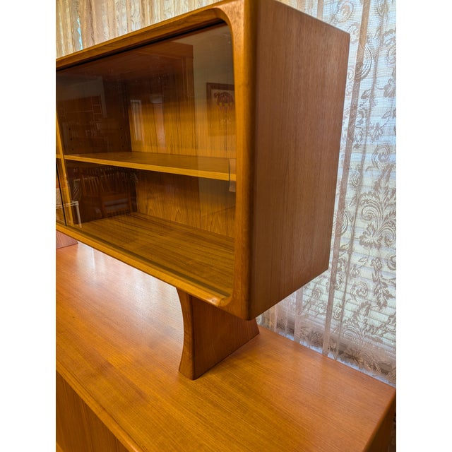 1960s Danish Credenza With Display Hutch Top For Sale - Image 11 of 12