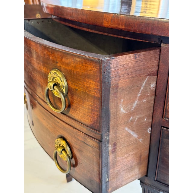 English English Mahogany Demiluned Sideboard With Brass Rosette Hardware, Circa 1810 For Sale - Image 3 of 12