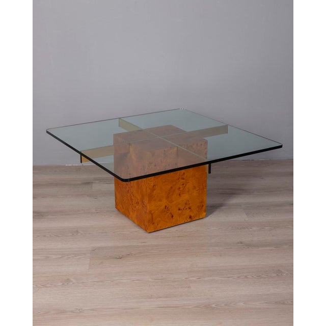 Vintage Italian Briar and Glass Coffee Table, 1970s For Sale - Image 11 of 11