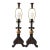 Vintage Pair of Ornate Table Lamps With Polished Natural Stone Spheres, Dark Bronze & Brass Finish, Traditional European Style For Sale