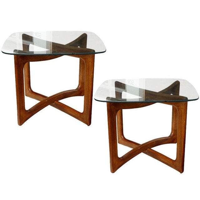 Mid-Century Modern Pair of Adrian Pearsall Walnut Side End Tables For Sale - Image 3 of 3