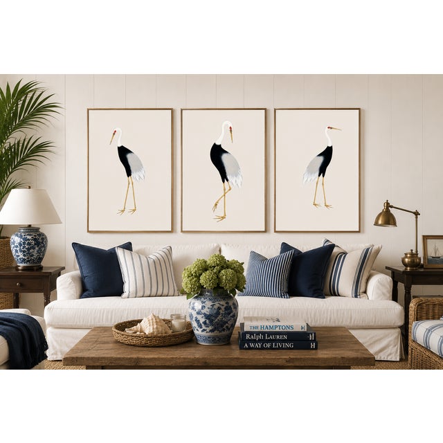 Japanese Crane Triptych, Set of 3 Art Prints, 16" X 24" For Sale In Buffalo - Image 6 of 7
