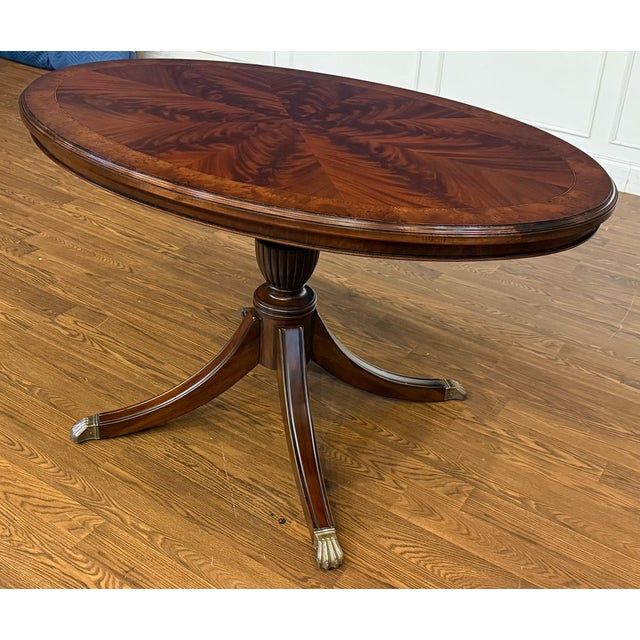 Not Yet Made - Made To Order Traditional Oval Mahogany Dining/Breakfast/Game/Foyer Table by Leighton Hall - Made to Order For Sale - Image 5 of 11