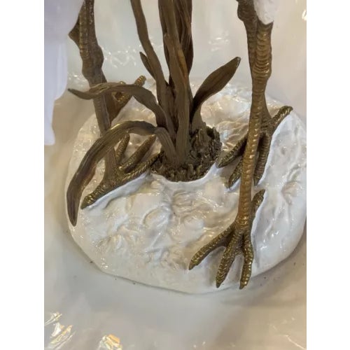 Danny's Porcelain Pair of Standing Pelicans in Porcelain Bowl For Sale - Image 9 of 12