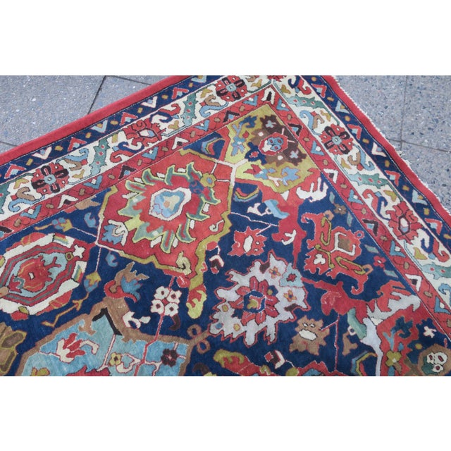 Antique Hand-Hooked Rug with Large Palmettes, 1920 For Sale - Image 6 of 18