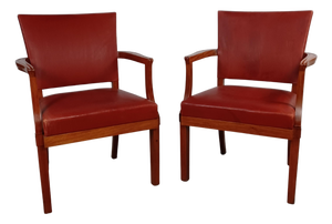 Restored Barcelona or The Red Chairs by Rud Rasmussen for Kaare Klint, 1935, Set of 2
