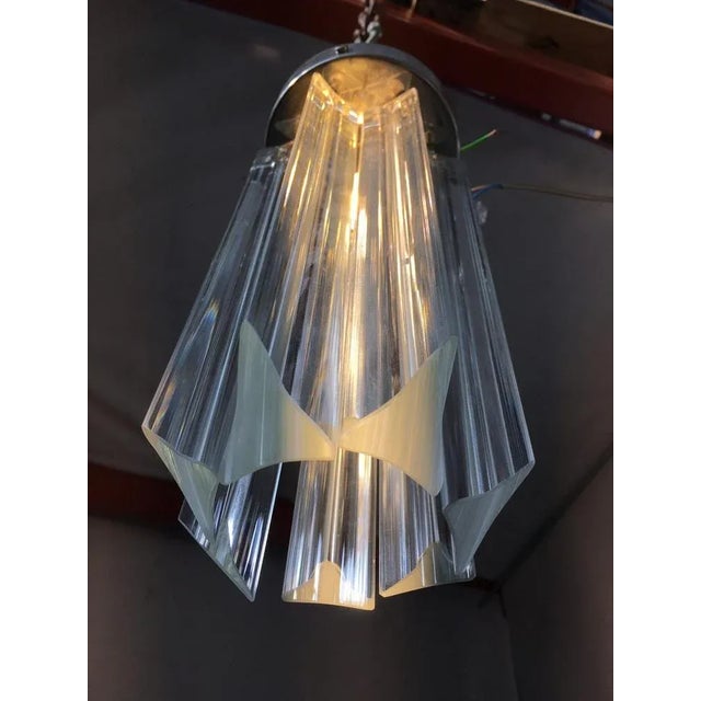 Clear Triedro Flush Mount in Murano Glass For Sale - Image 3 of 5