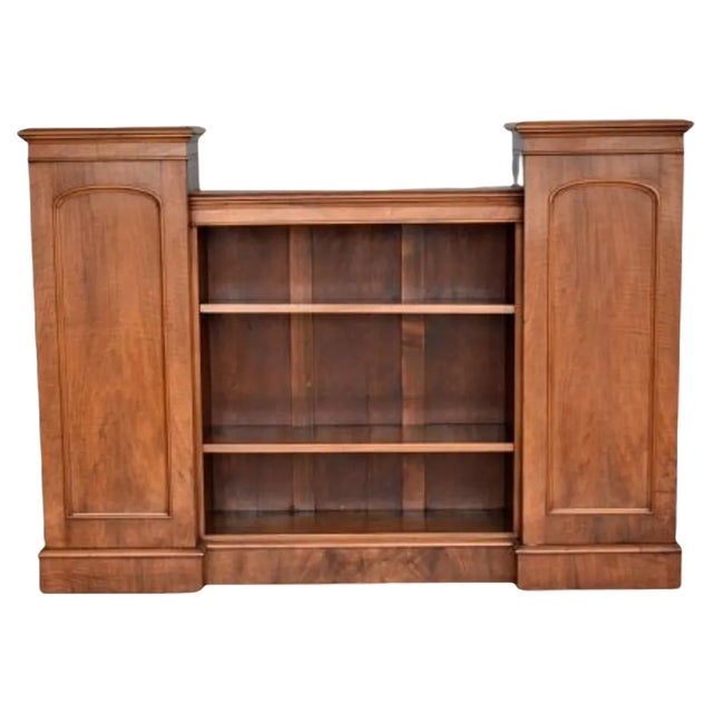 Victorian Open Bookcase in Walnut, 1870 For Sale