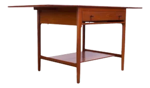 Hans Wegner for Andreas Tuck Model AT33 Drop-Leaf Sewing Table in Teak
