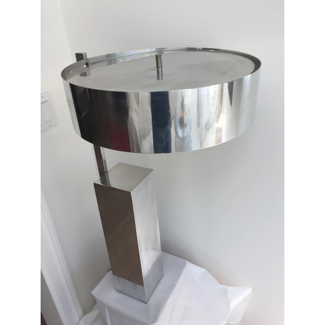 Architectural Modern Chrome Table Lamp For Sale - Image 10 of 11