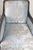 Gray Vintage Blue-Gray Satin Damask Lounge Chair For Sale - Image 8 of 12