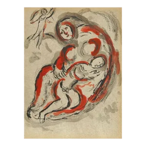 Chagall Original Lithograph Hagar in the Desert Bible 1960