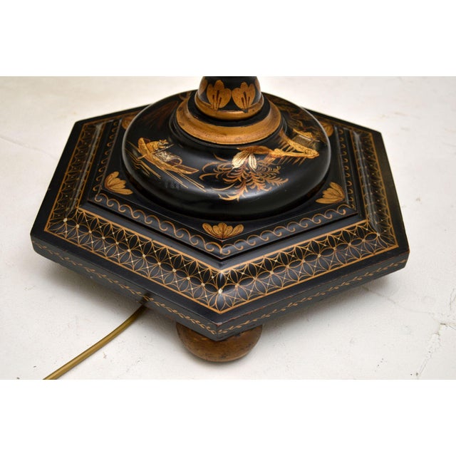 Chinese Lacquered Floor Lamp, 1920s For Sale - Image 9 of 11