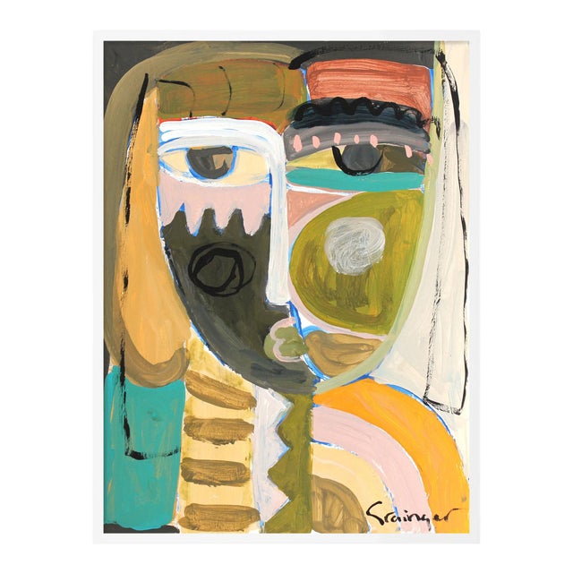 Ava by Lesley Grainger in White Frame, Small Art Print For Sale