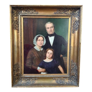 Hermann Heinrich Becker Antique 19th Century Oil Painting Portrait of a Family For Sale