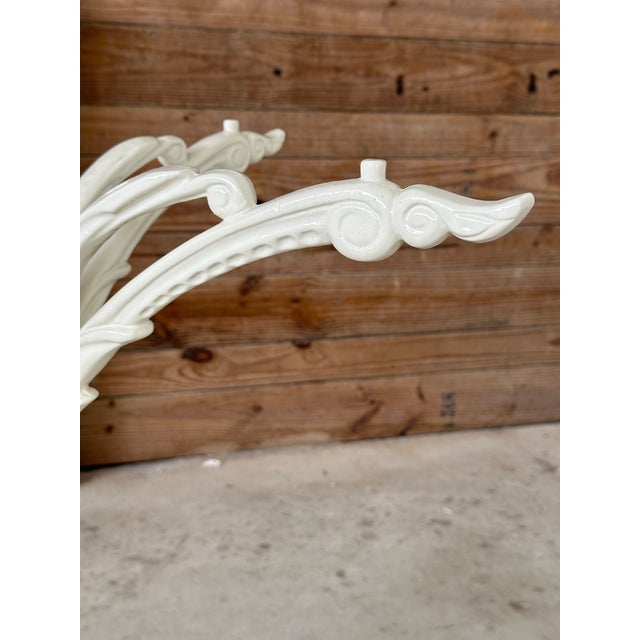 Traditional Vintage Regency Cast Aluminum Powder Coated Outdoor Dining Table Base For Sale - Image 3 of 12