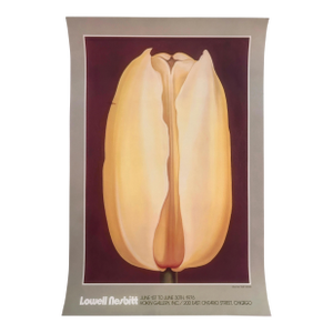 1970s Vintage Lowell Nesbitt “Yellow Tulip” Hokin Gallery Art Show Poster