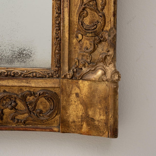 Gold 19th Century France Gold Wood Mirror For Sale - Image 8 of 9