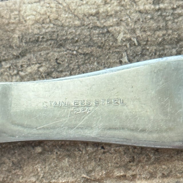 Vintage 12" 2 prong serving fork with 4" faux stag bone handle. Perfect for entertaining. marked stainless steel Japan