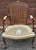 Late 20th Century Pair Century Furniture Lpuis XV Style Walnut Cane Back and Upholstered Fauteuils For Sale - Image 11 of 12