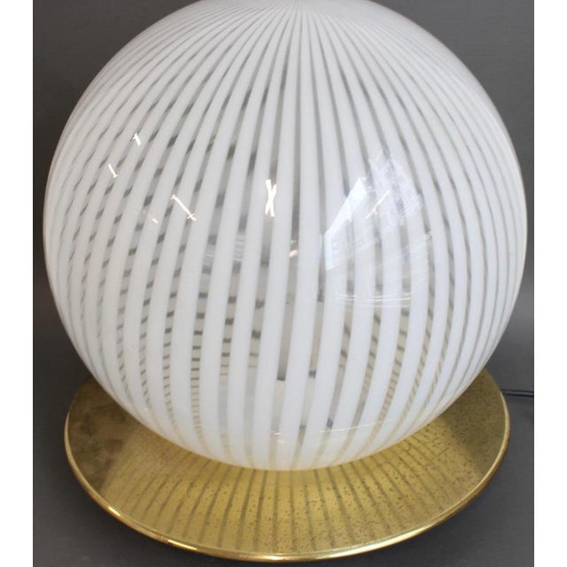 White Vintage Italian Murano Glass Globe Table Lamp by Itre, 1970s For Sale - Image 8 of 12