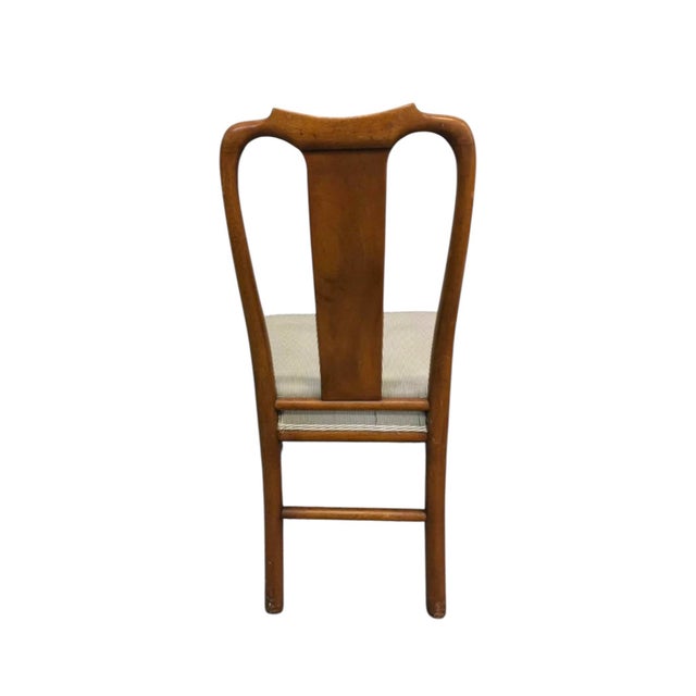 French Provincial Pair of Late 20th Century French Provincial Walnut Upholstered Side Chairs For Sale - Image 3 of 4