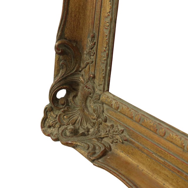 Paint Antique Gold Leaf Frame in Pine, 1890s For Sale - Image 7 of 18