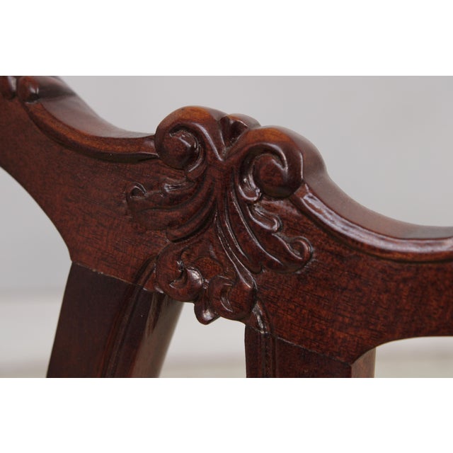 Chippendale Style Mahogany Window Bench For Sale - Image 9 of 18