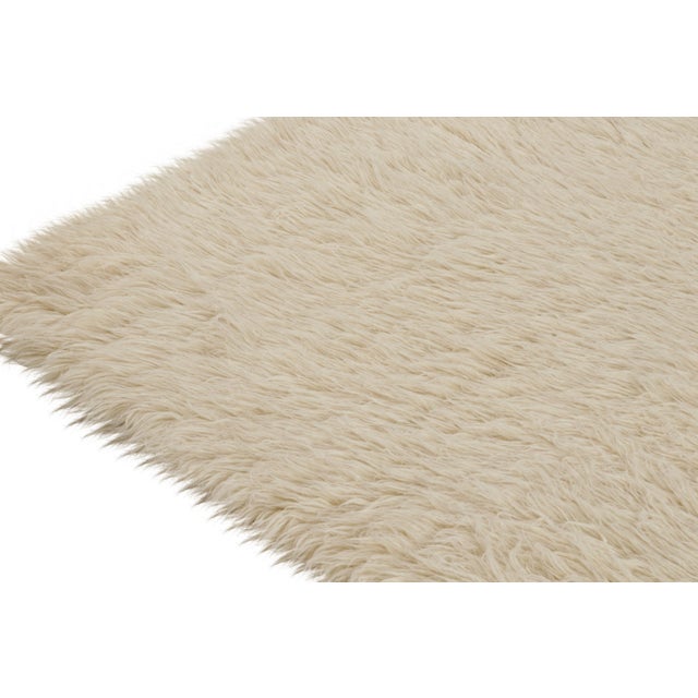 Rug & Kilim Vintage Tulu Square Rug in Off-White Shag Pile by Rug & Kilim For Sale - Image 4 of 5