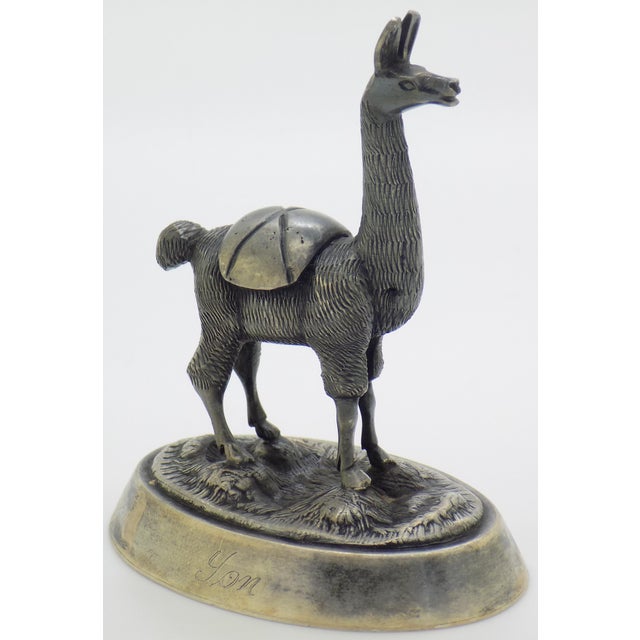 1970s 1.8-oz. Vintage Peruvian Handmade Genuine Sterling 925 Silver Camusso Brand Llama Figurine For Sale - Image 5 of 11