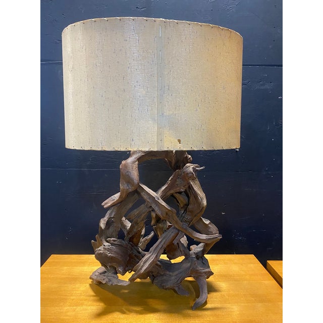 Large 1940's Driftwood Table Lamp For Sale - Image 10 of 12