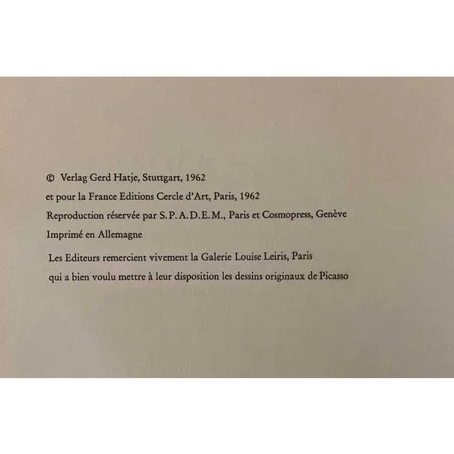 Modern Pablo Picasso Linogravure Ltd Edition - "Femme Accoudee" 1959 W/Frame For Sale - Image 3 of 9