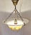 Mid-Century Modern Vintage French Ceiling Lamp with Colored Crystal Glass Bowl on a Brass Mount, 1950s For Sale - Image 3 of 7