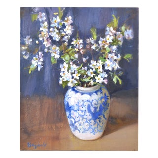 Valery Bayda, Cherry Blossom, 2025, Oil on Canvas & Cardboard For Sale