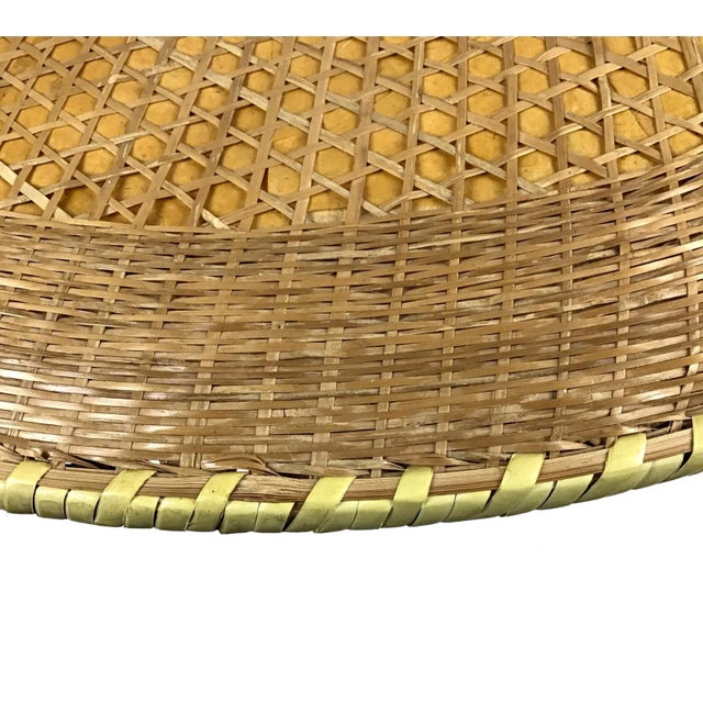 Vintage Bamboo Rattan Woven Farmer Hat Wall Decoration For Sale - Image 4 of 7