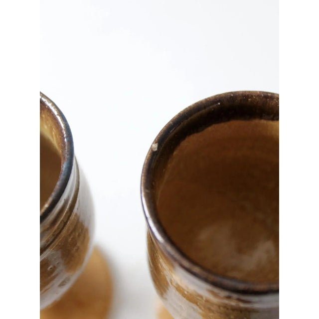 Vintage Studio Pottery Chalices Set of 4 For Sale - Image 10 of 11