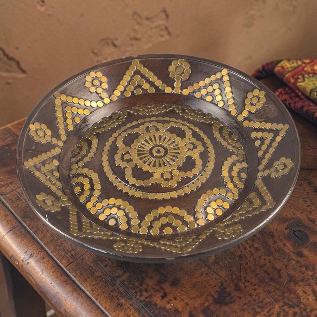 This decorative dish features traditional Polish folk art design with a brass inlay. Handmade in Poland, it serves as a...