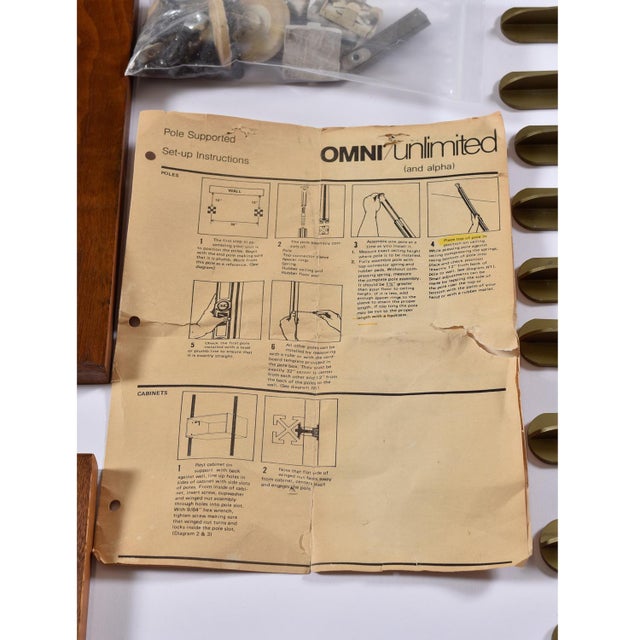 Mid-Century Modern George Nelson Mid-Century Modern Tension Pole Omni Wall Unit Emerald Gold For Sale - Image 3 of 17