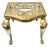 Antique English Brass Fireplace Footman Stool – 19th Century Footstool With Cabriole Legs For Sale