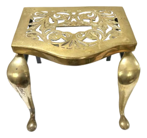 Antique English Brass Plant Stand or Small Side Table – Fireplace Footman