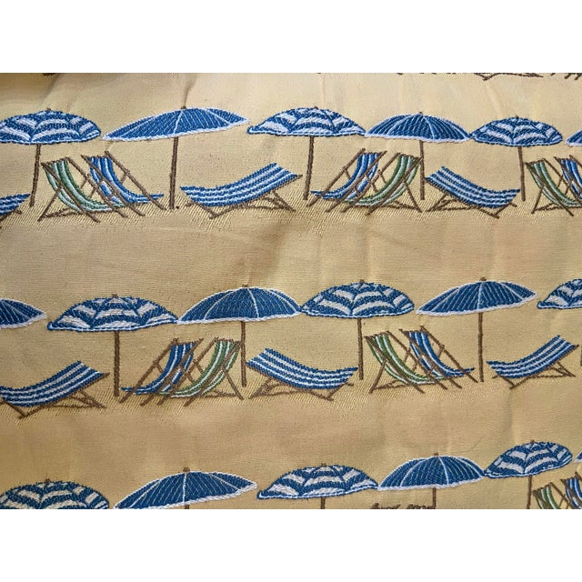 Pair of Yellow Pillows With Beach Umbrella Pattern-2 For Sale - Image 4 of 6