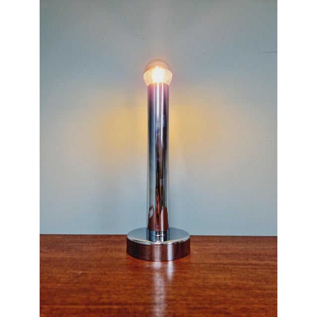 Tubular Chrome Metal Table Lamp, 1970s For Sale - Image 4 of 14