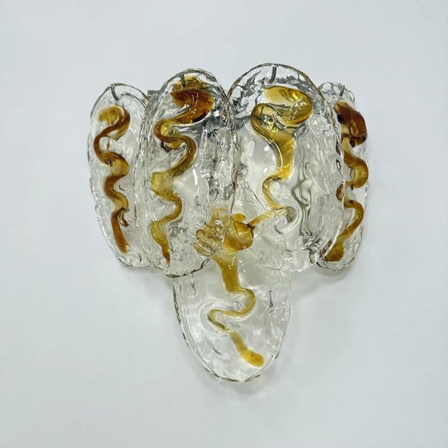 Vintage Italian Murano Glass Wall Lamp, 1970s, in Good conditions. Designed 1970 to 1979 Up to 250V (Europe/UK...